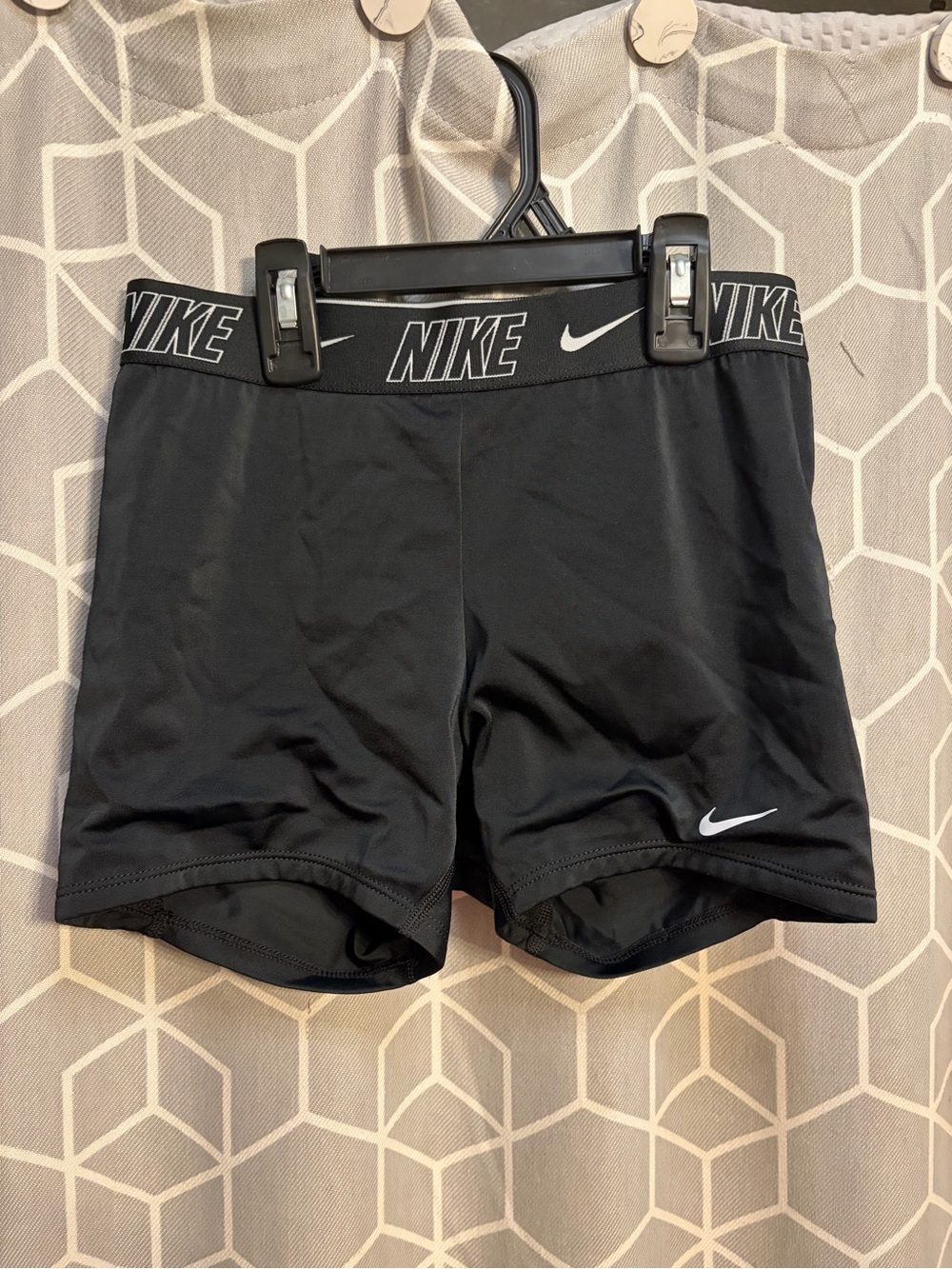 Nike Black Girls' Athletic Bike Shorts with Logo Waistband